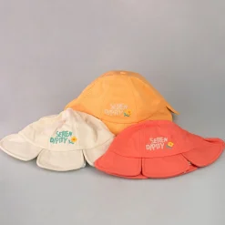Clearance MINISO Kids Bucket Hat A Forma Di Fiore Color Corallo