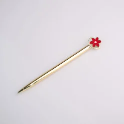 MINISO Penna Oro Con Fiore Mobile