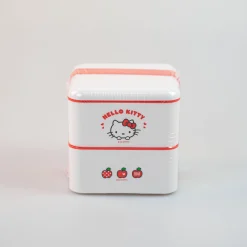 New MINISO Porta Pranzo Hello Kitty Apple Due Piani Con Posate