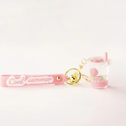 MINISO Portachiavi Cool Summer Drink - Rosa (1Pz)