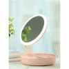Discount MINISO Specchio Rosa Da Tavolo Girevole A 360° Con Led