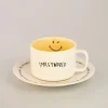 New MINISO Tazza E Piattino - Collezione Smiley World (200Ml)