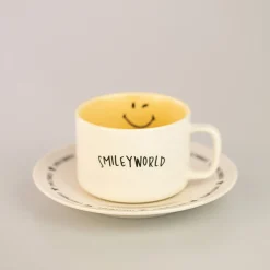 New MINISO Tazza E Piattino - Collezione Smiley World (200Ml)